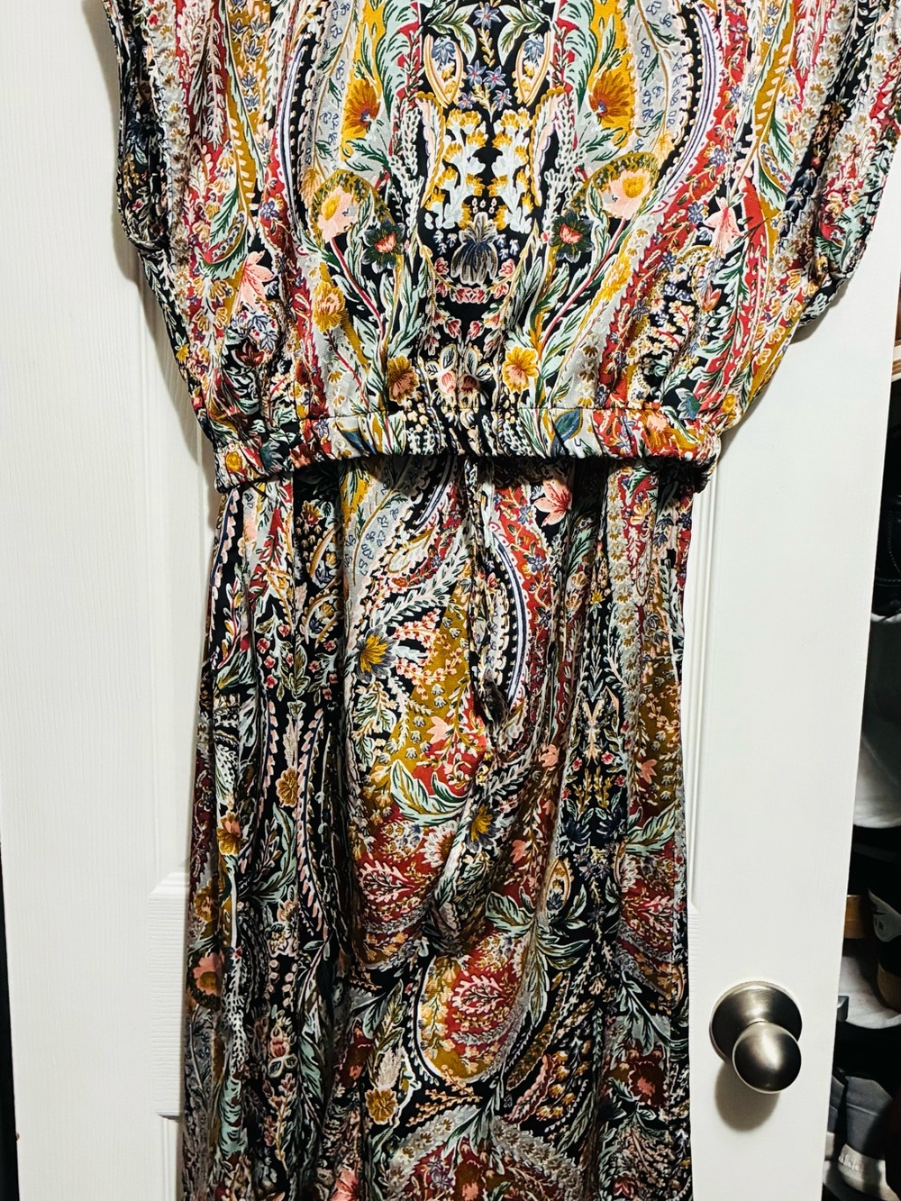1. State Multicolor Paisley Boho set of cropped top and loose fitted pants
